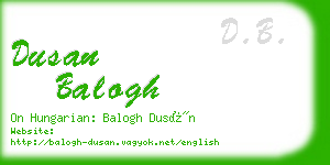 dusan balogh business card